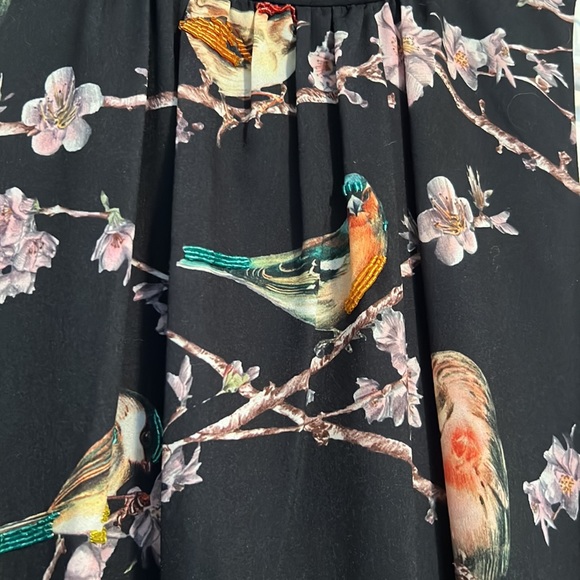 Ted Baker - Fancy black dress with bird and pearl pattern; size 2 - Picture 4 of 6